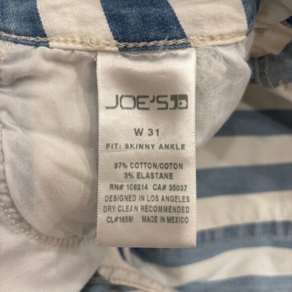 Joes Jeans in preppy blue and white style size 31 - Picture 3 of 4